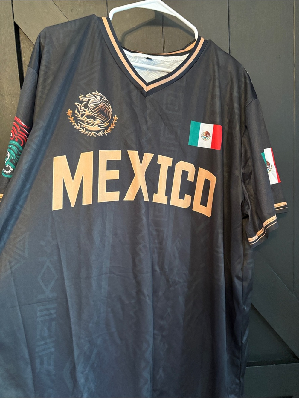 Mexico Short Sleeve Team Tee - Black with Gold Lettering